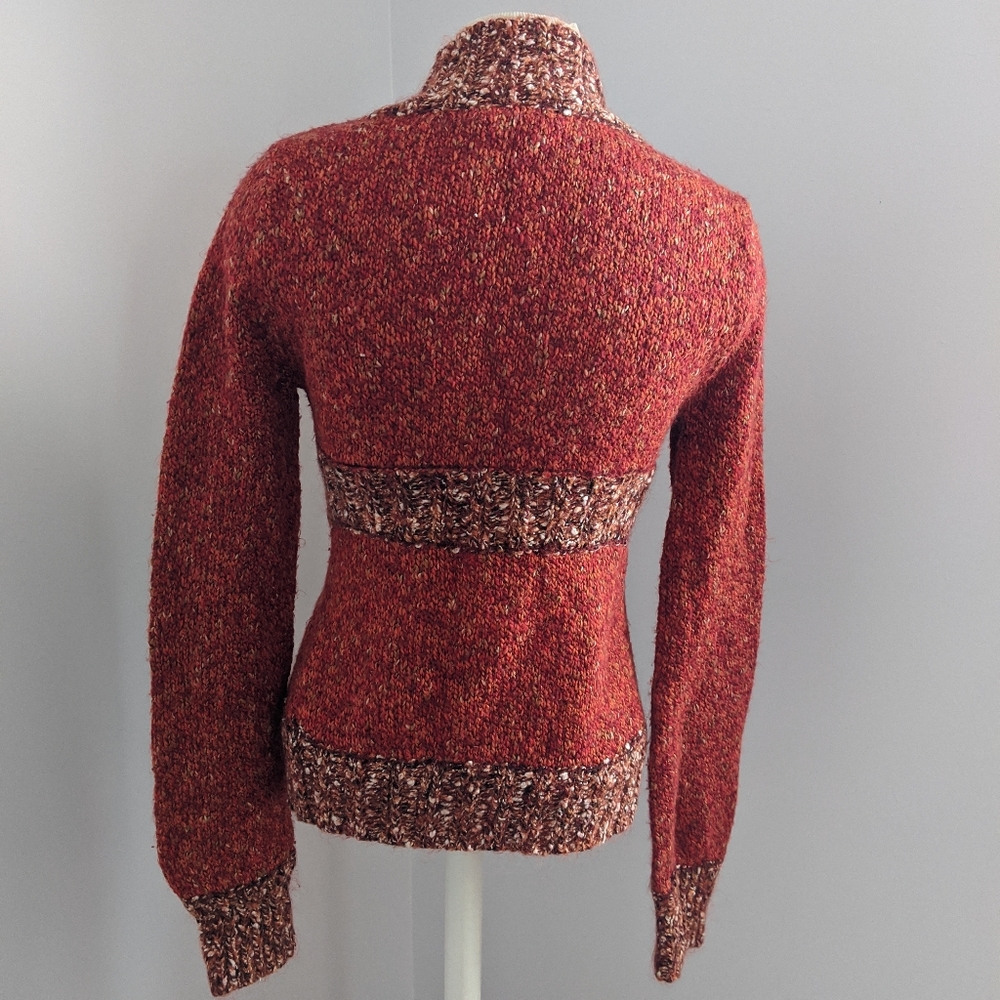 Bke orange/rust v-neck sweater - Picture 2 of 2